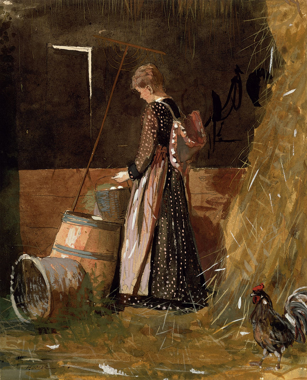 Fresh Eggs in Detail Winslow Homer